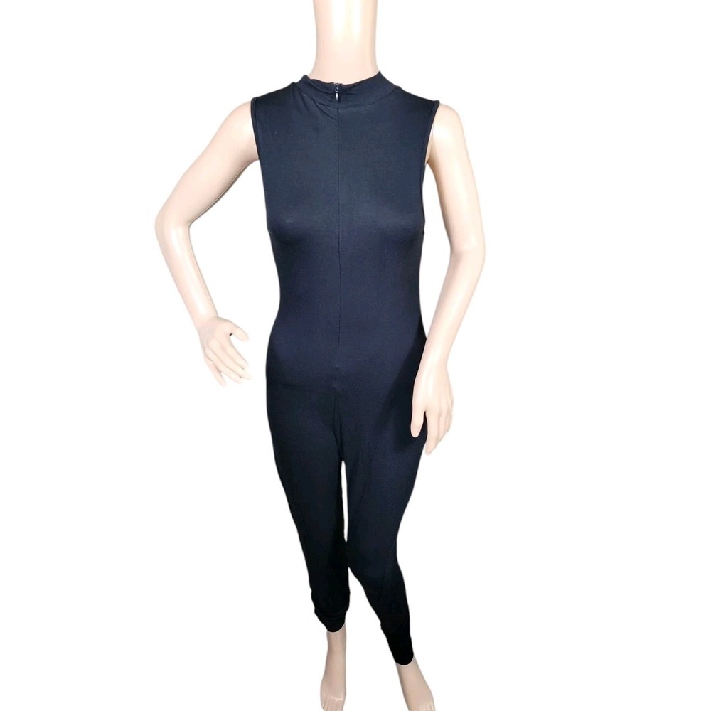Makemechic Jumpsuit Women's Medium Black Sleeveless Bodycon  Catsuit Nightwear‎